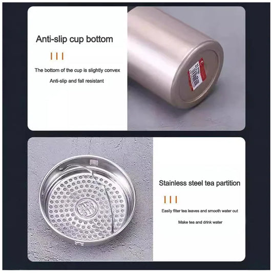 Outdoor 316 stainless steel thermos cup large capacity men and women 1000ml tea brewing business cup student portable pot