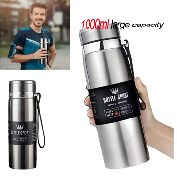 Outdoor 316 stainless steel thermos cup large capacity men and women 1000ml tea brewing business cup student portable pot